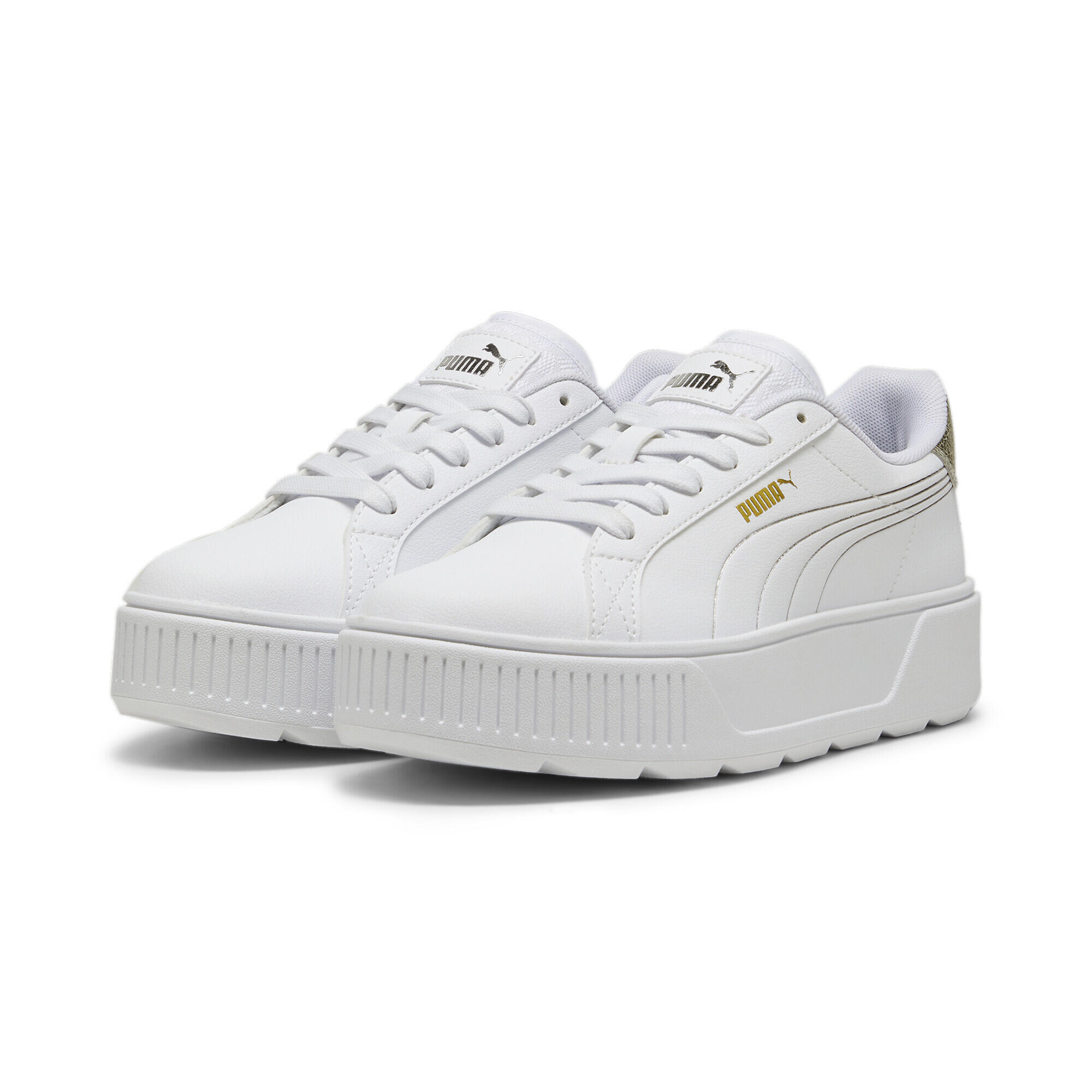 Puma - Sneakers Karmen Metallic Shine Femme Puma White Silver Gold Metallic - Baskets - Blanc|gris|jaune - Decathlon