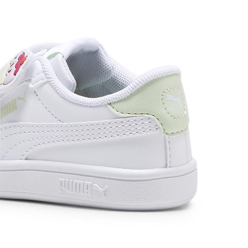 Sneakers PUMA Smash 3.0 Badges per bambini PUMA White Green Illusion