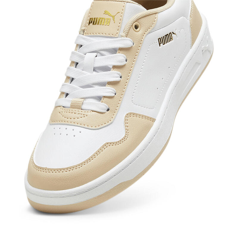 Court Classy Sneakers Damen PUMA White Cashew Gold Beige