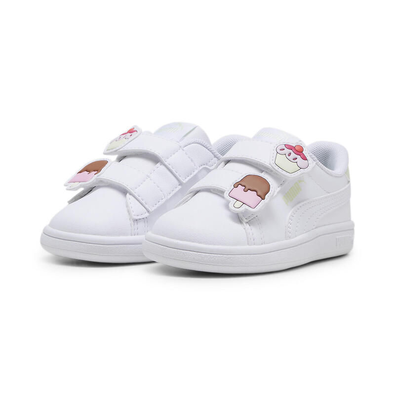 Chaussures à scratch PUMA Smash 3.0 Badges Bébé PUMA White Green Illusion