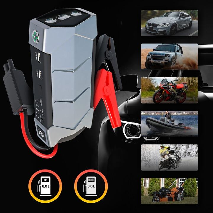 Jump Starter Extralink Jump Max7 10000 mAh Latarka, kompas, młotek