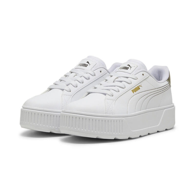 Karmen Metallic Shine sneakers voor dames PUMA White Silver Gold Metallic