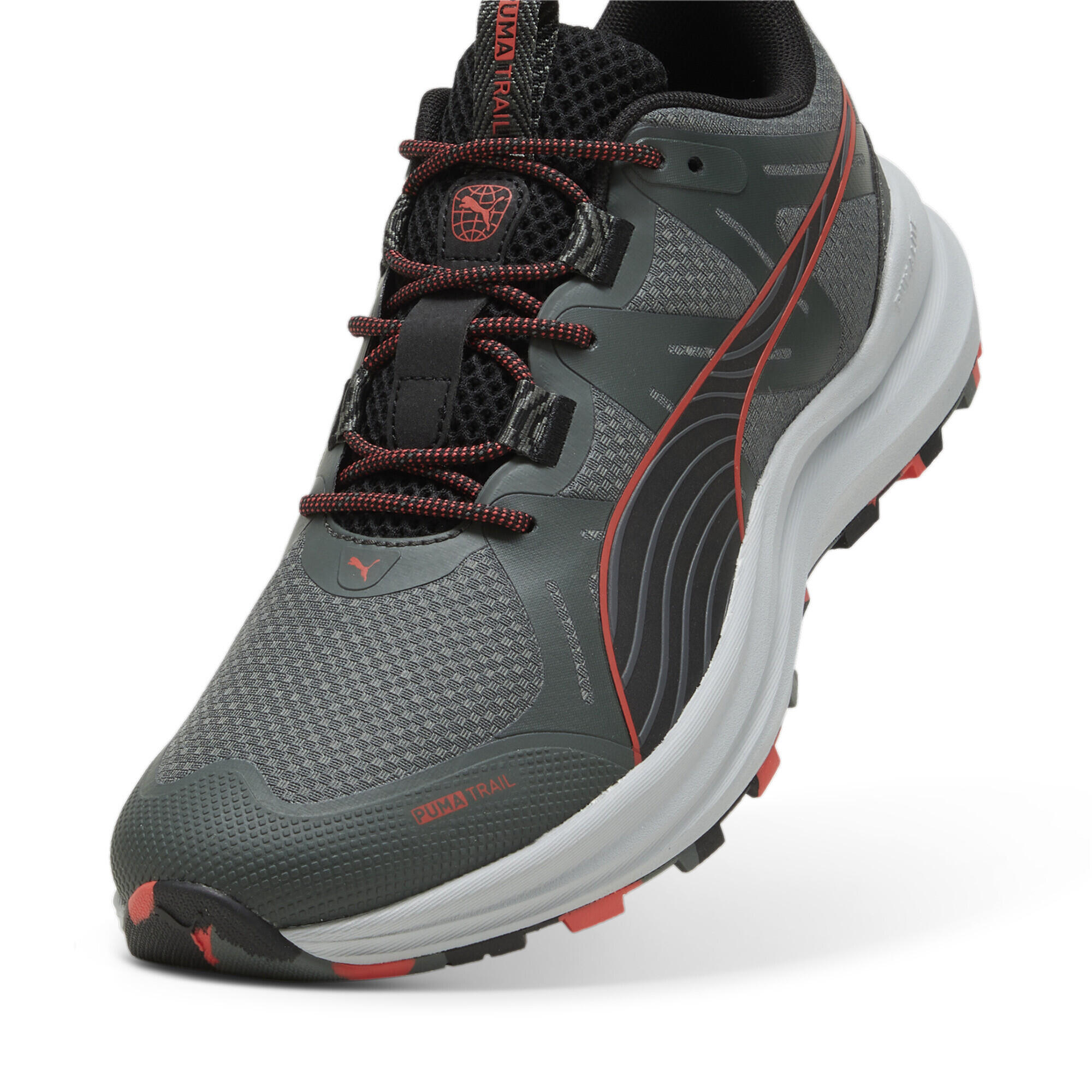 Reflect Lite Trailrunning-Schuhe Erwachsene PUMA Mineral Gray Black Active Red 6/6