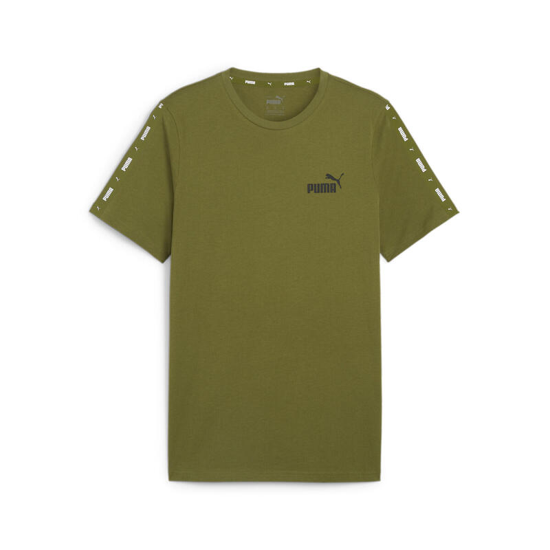 Essentials + T-Shirt mit Logo-Tape Herren PUMA Olive Green