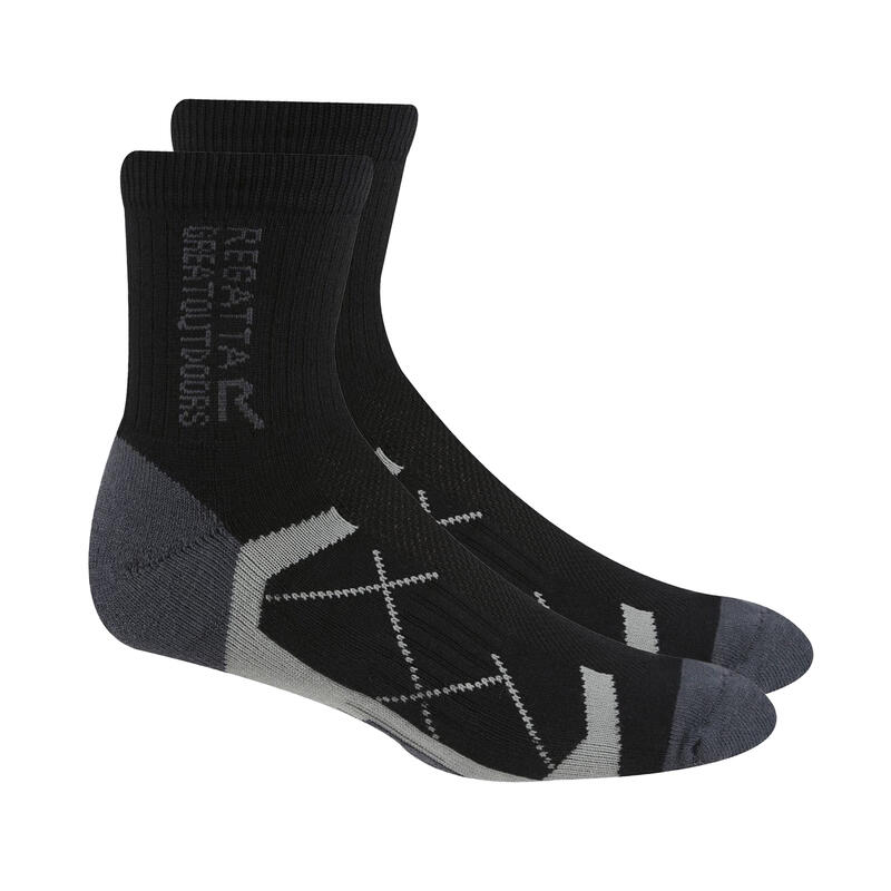 Stiefelsocken für (2erPack) Damen Schwarz/Kirschrot