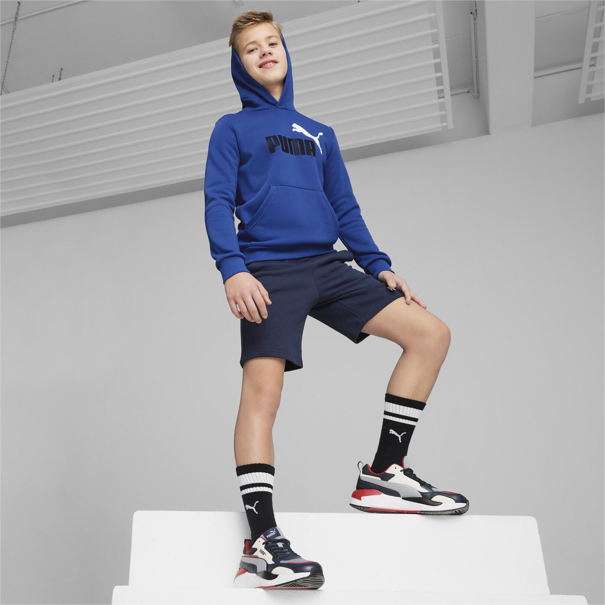 Felpa con cappuccio bicolore Essentials+ con logo grande per ragazzi PUMA 3/5