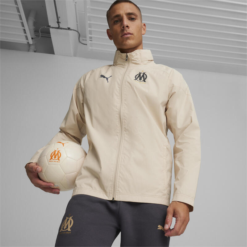 Olympique de Marseille weerbestendig voetbaljack PUMA Granola Sand Dune Beige