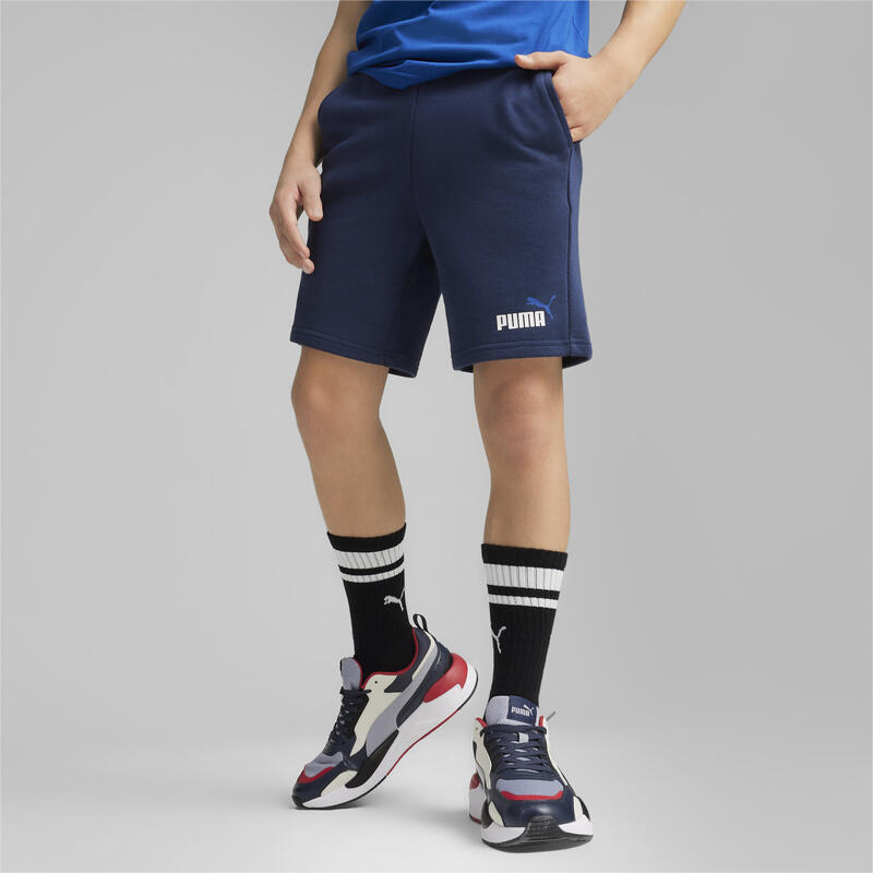 Essentials+ tweekleurige short voor jongeren PUMA Club Navy Blue