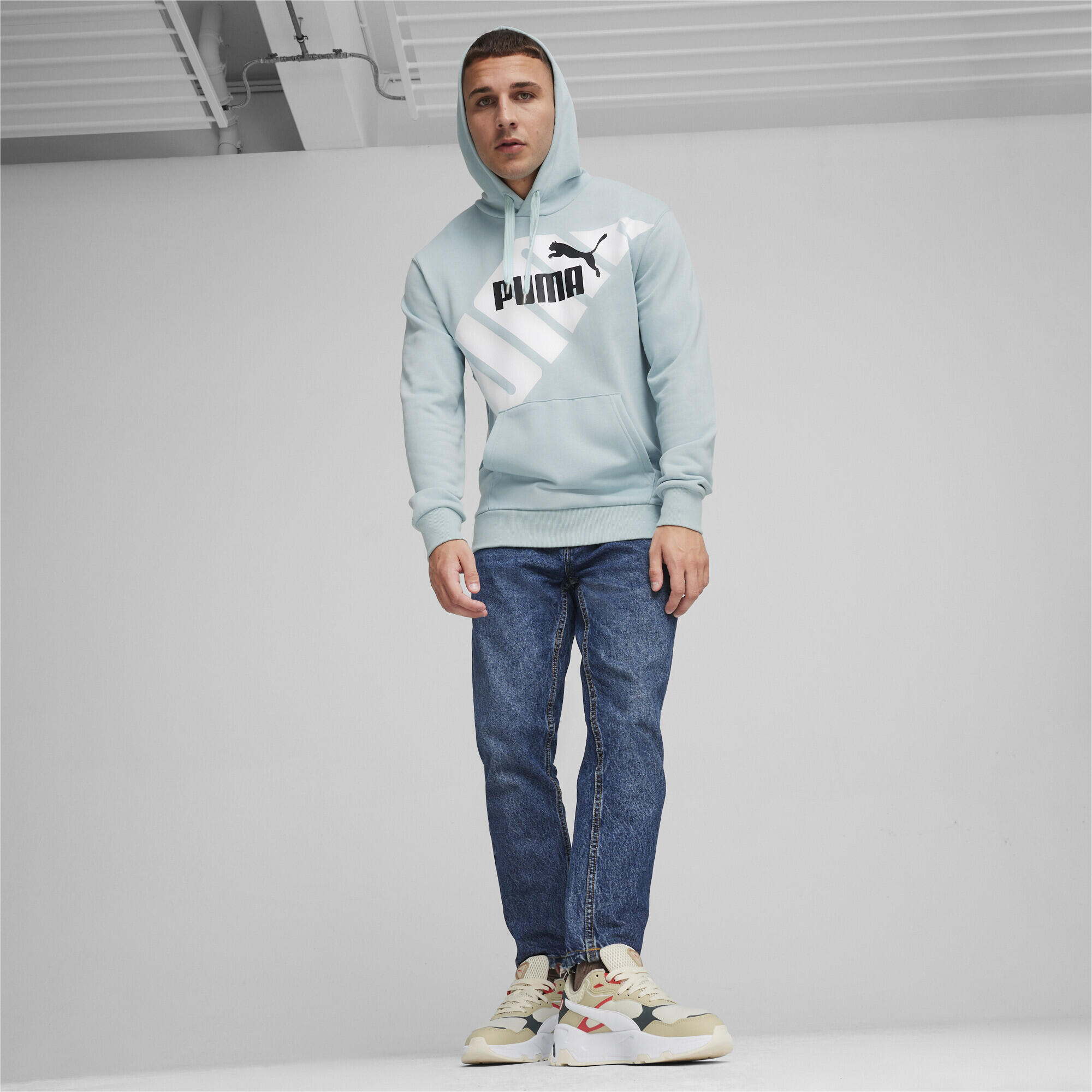 Sudadera con capucha estampada PUMA POWER Hombre PUMA Turquoise Surf Blue 4/6