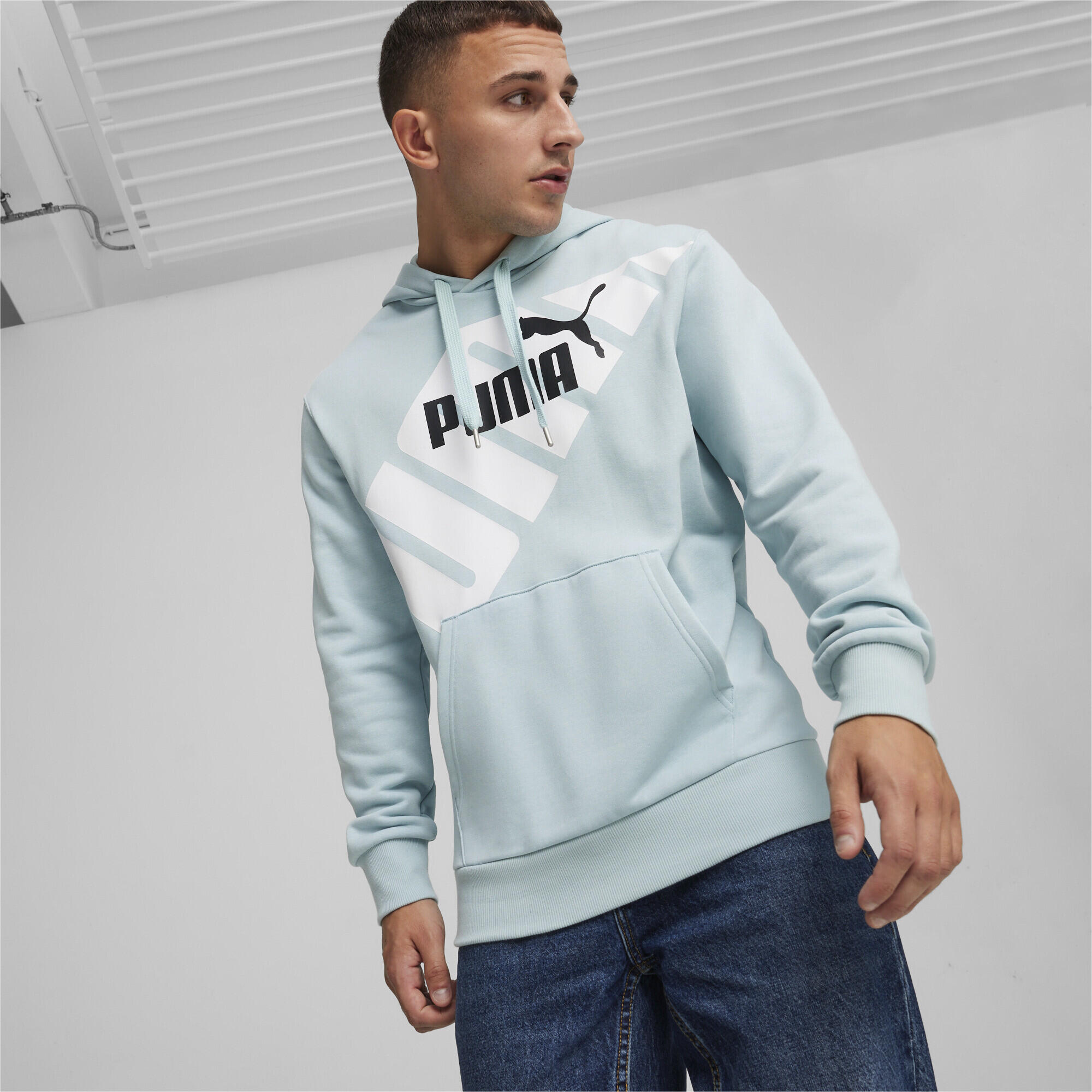 Sudadera con capucha estampada PUMA POWER Hombre PUMA Turquoise Surf Blue 2/6