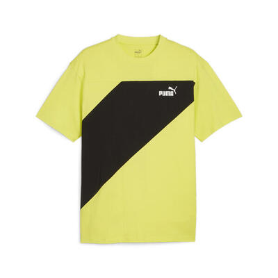 Puma power colorblock t-shirt voor heren puma lime sheen green