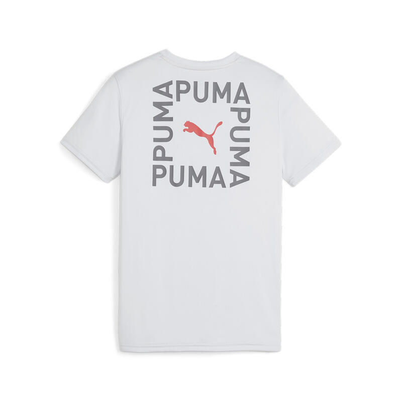 T-shirt PUMA FIT da ragazzi PUMA Silver Mist Gray