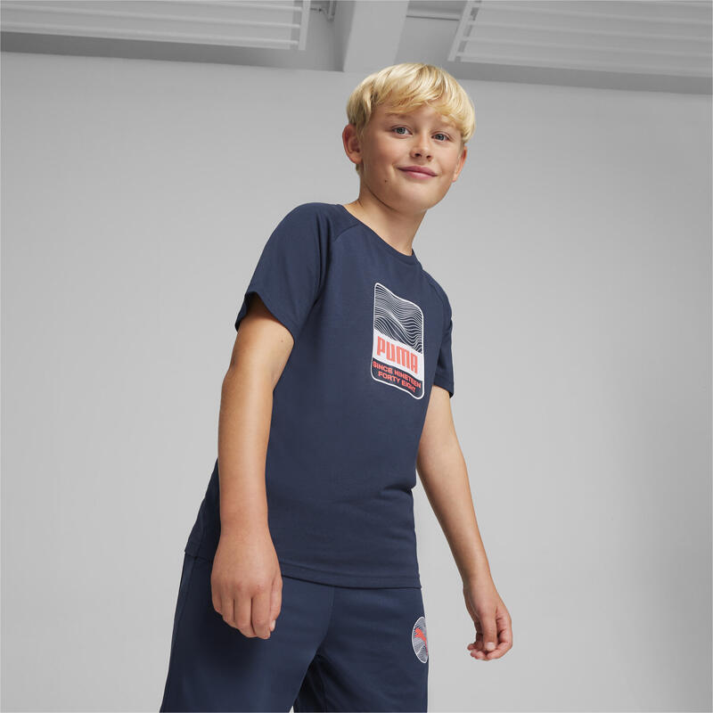 T-shirt à imprimé ACTIVE SPORTS Enfant et Adolescent PUMA Club Navy Blue