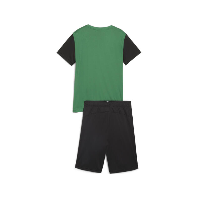 Polyester short set voor jongeren PUMA Archive Green