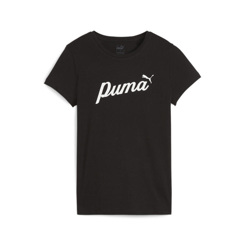 Tricou cu script ESS+ pentru femei PUMA Black