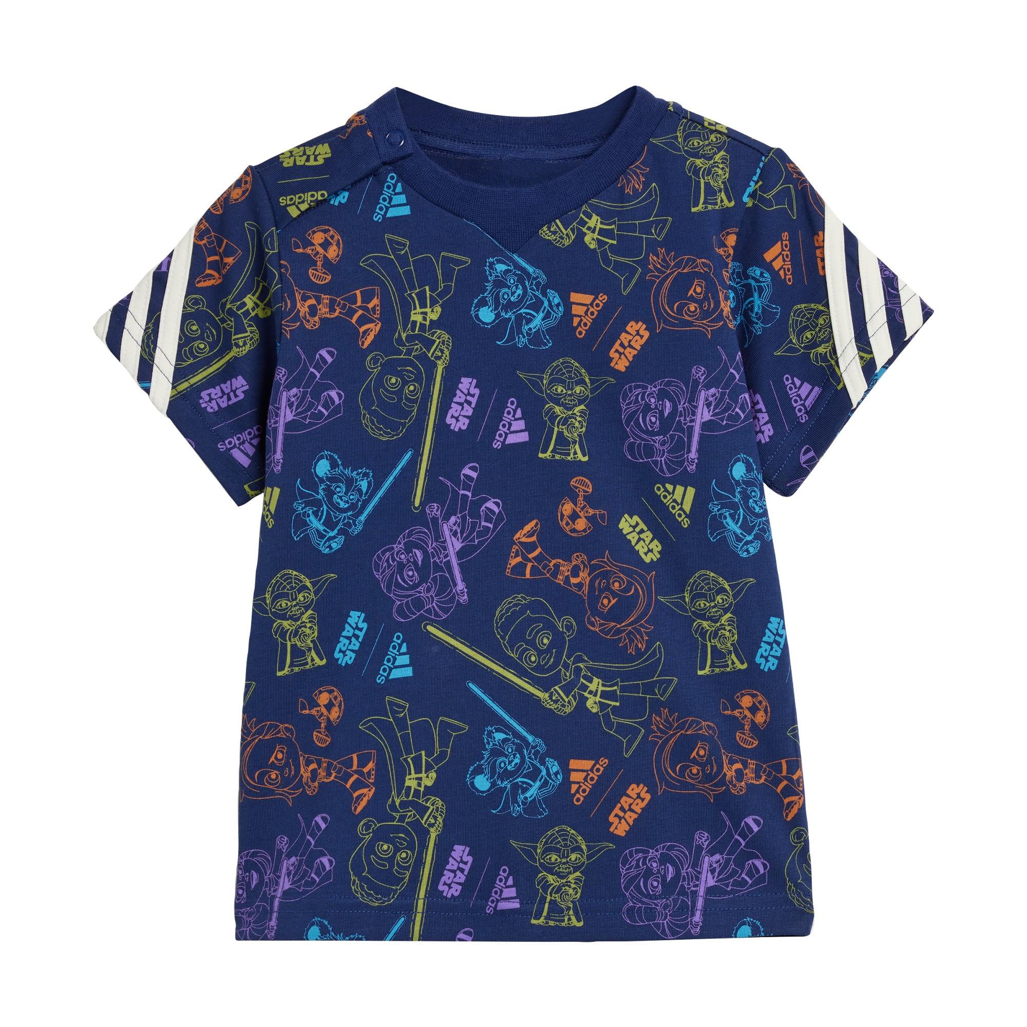 Adidas - T-shirt Adidas X Star Wars Petits Jedi - T-shirt Manches Courtes - Blanc|bleu|multicolore - 12 Mois - Decathlon
