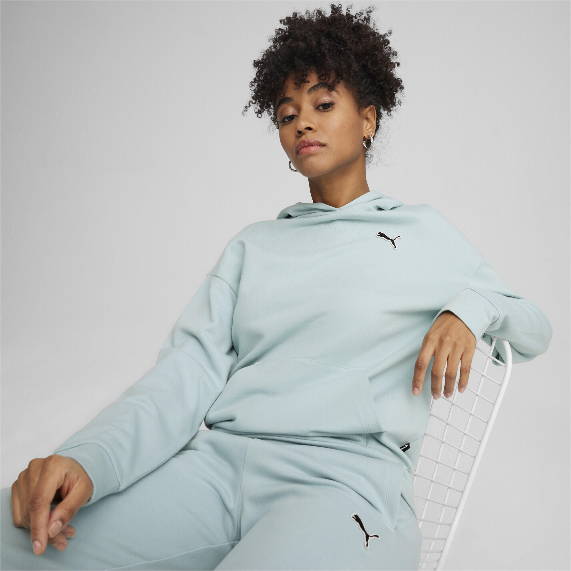 Hoodie BETTER ESSENTIALS Femme PUMA Turquoise Surf Blue 3/6