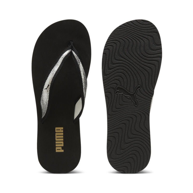 Sandy Flip badslippers voor dames PUMA Black Silver Metallic