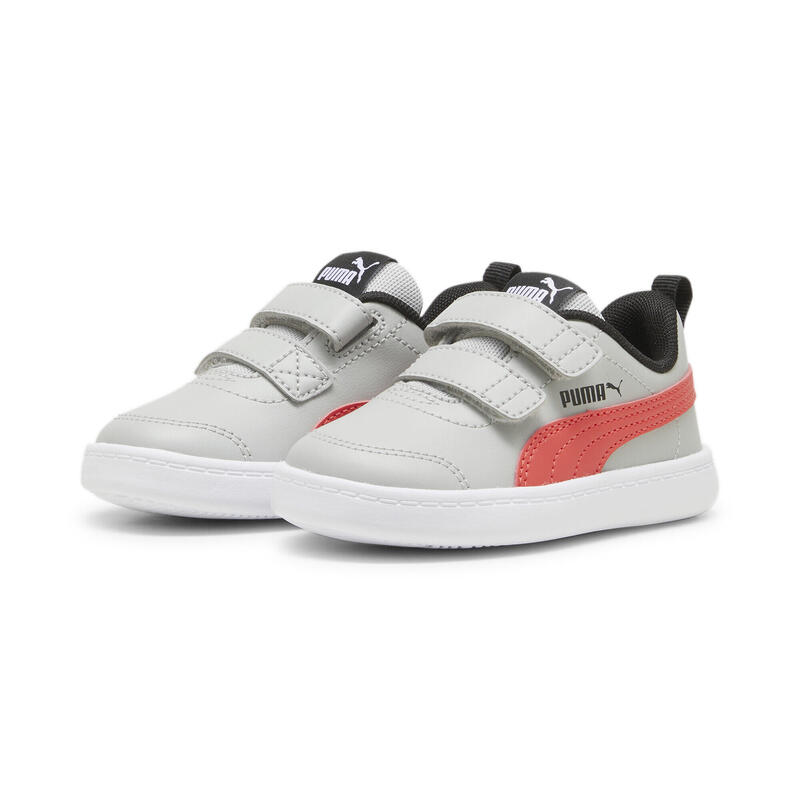 Courtflex V2 Sneakers Kinder PUMA Cool Light Gray Active Red