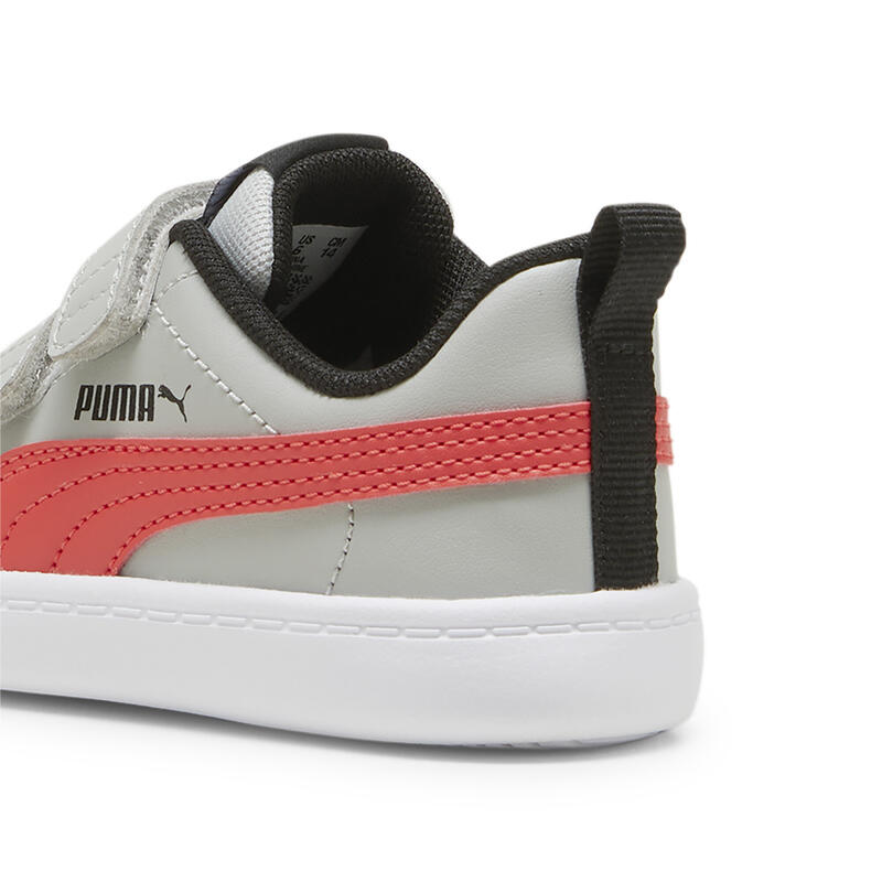 Courtflex V2 Sneakers Kinder PUMA Cool Light Gray Active Red