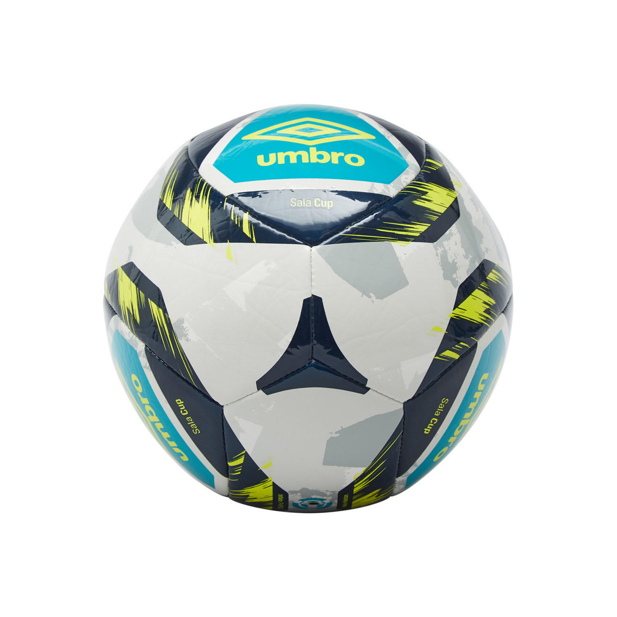 Ballon De Futsal SALA CUP NI (Blanc / Vert Néon / Bleu Violacé) 3/4