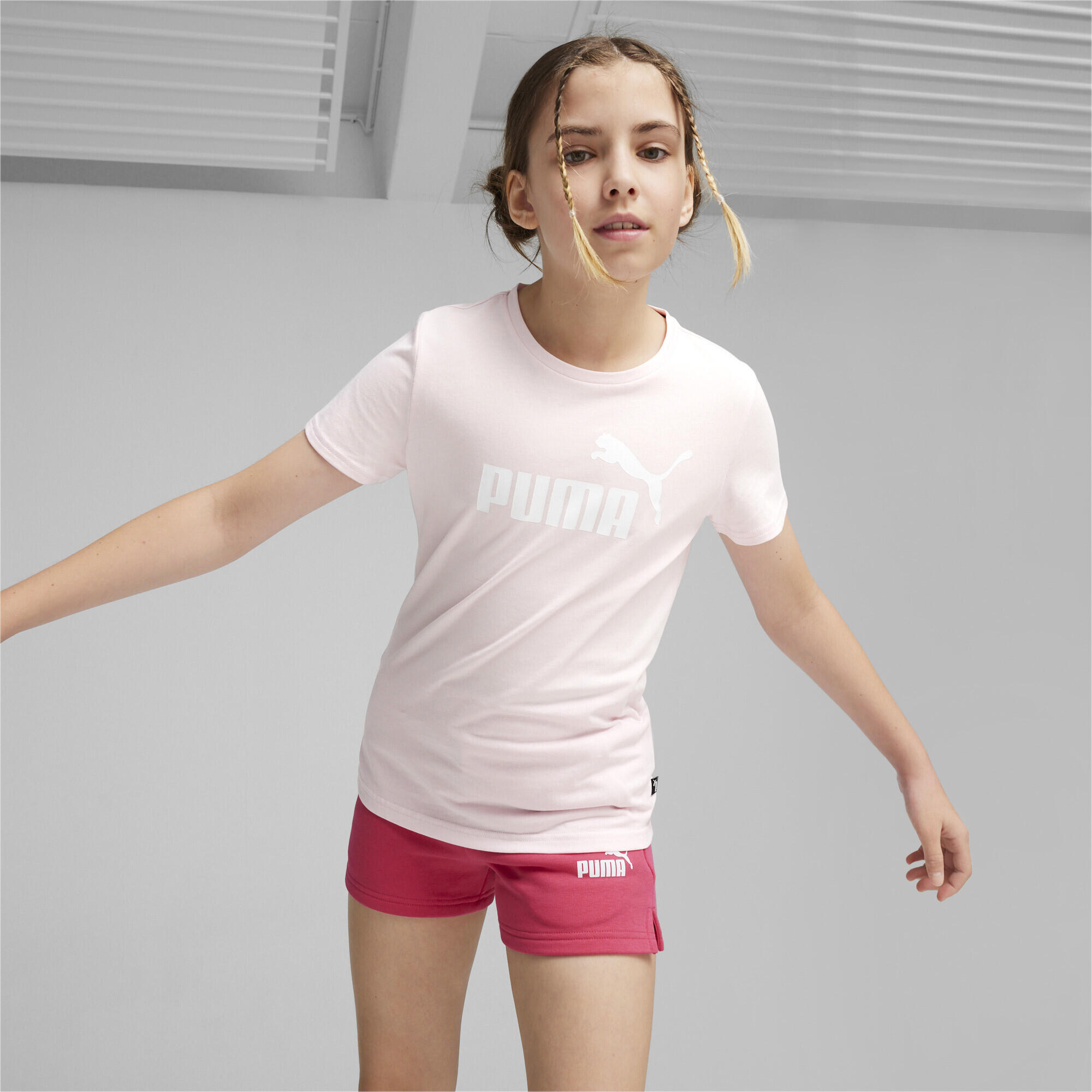 Completo t-shirt e shorts con logo da ragazzi PUMA Whisp Of Pink 3/5