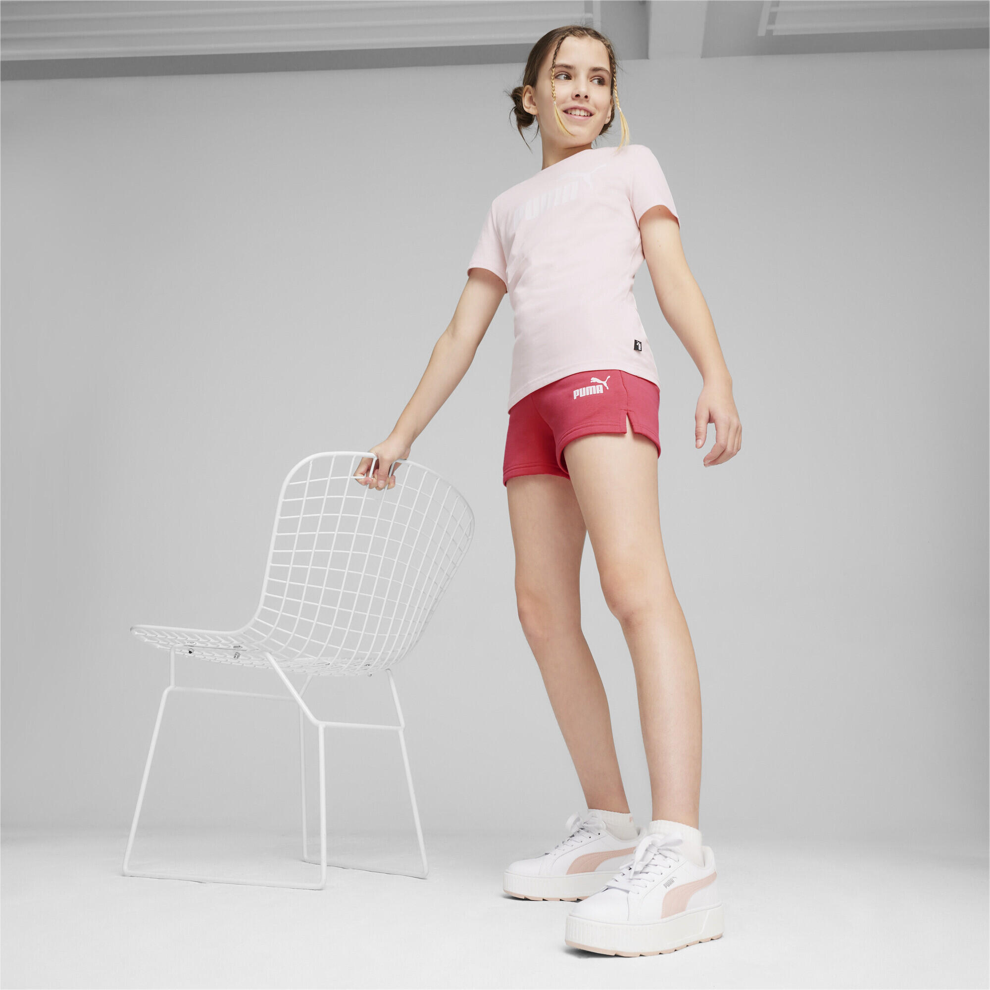 Completo t-shirt e shorts con logo da ragazzi PUMA Whisp Of Pink 2/5