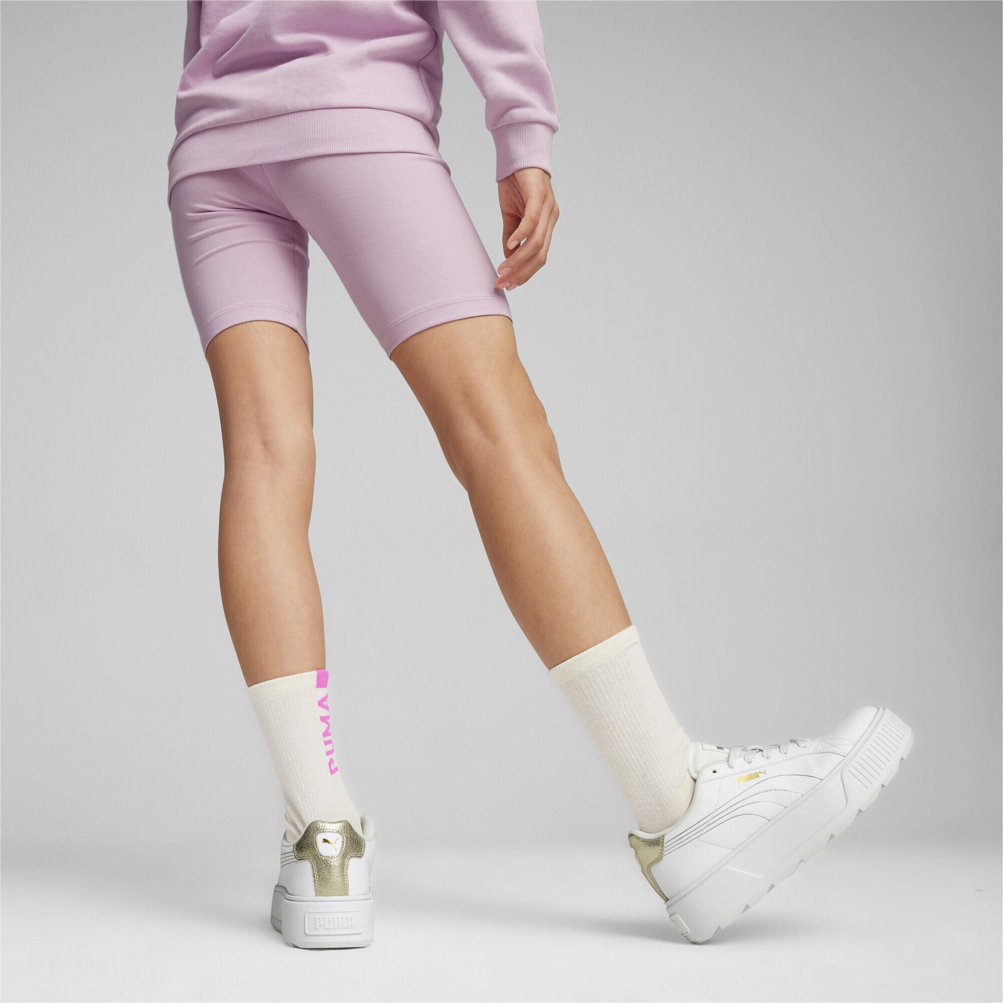 Leggings corti ESS+ Blossom da bambina PUMA Grape Mist Purple 3/5