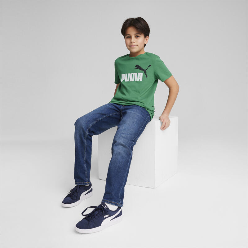 Essentials+ T-shirt met tweekleurig logo voor jongeren PUMA Archive Green