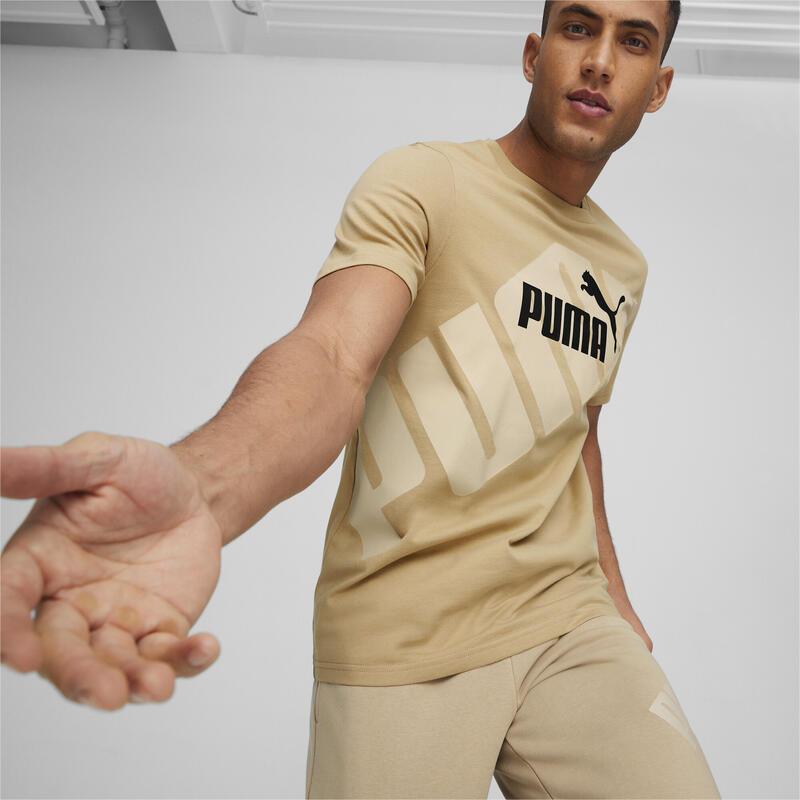 T-shirt grafica PUMA POWER da uomo PUMA Prairie Tan Beige