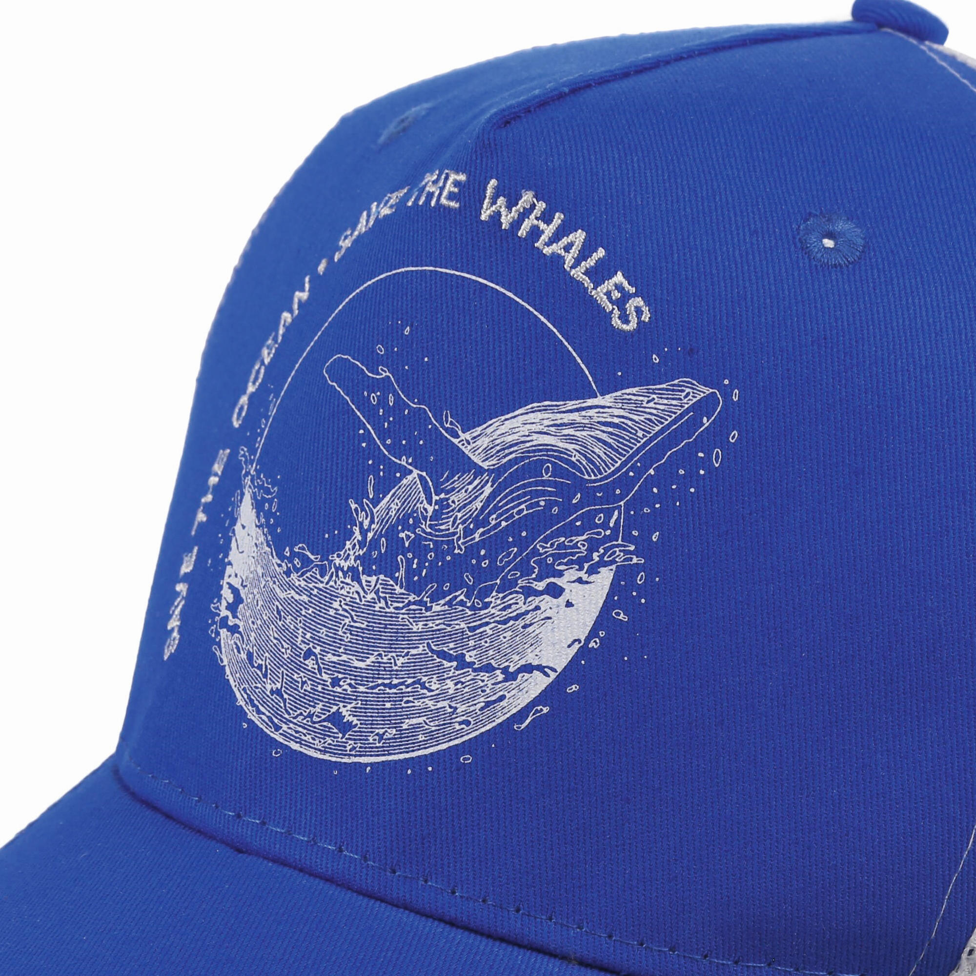 Mens Tassian Whale Trucker Cap (Lapis Blue/White) 3/4