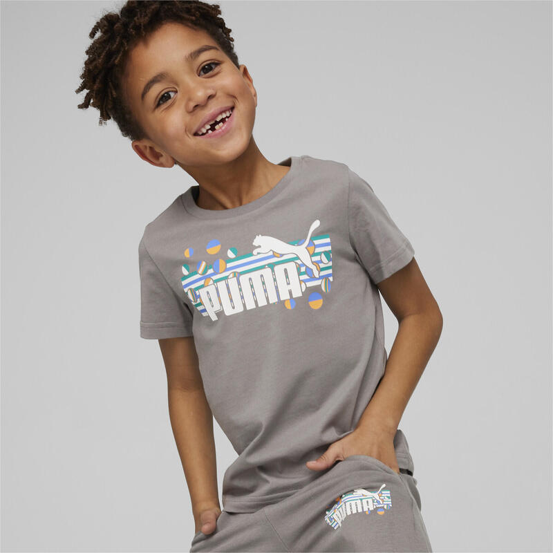 Camiseta ESS+ SUMMER CAMP Niño PUMA Cast Iron Gray