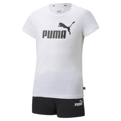 Logo t-shirt en shorts set voor kinderen puma