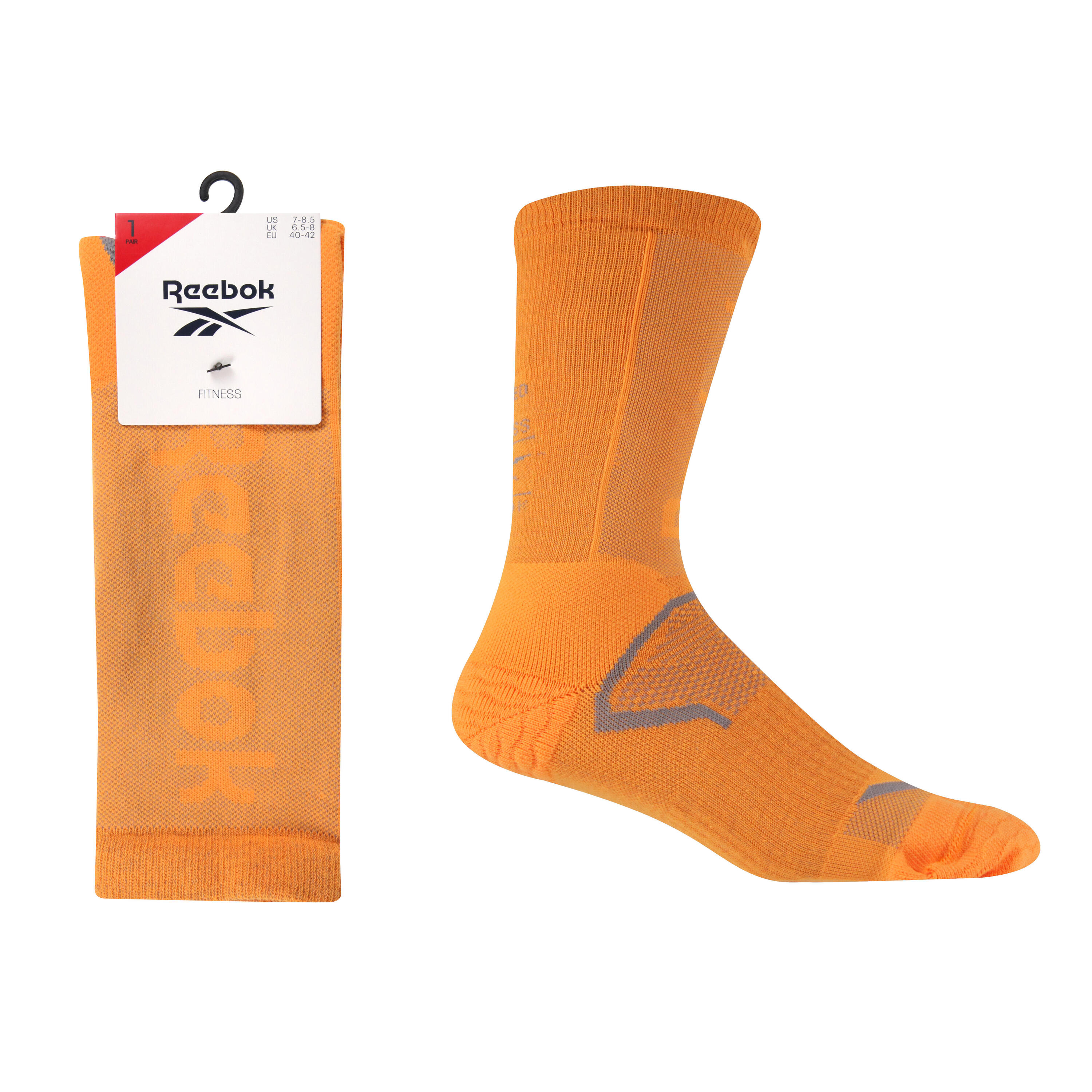 REEBOK 1 Pk Longer Length Socks With Full Elastic Compession, Mesh Panels, Arch Support