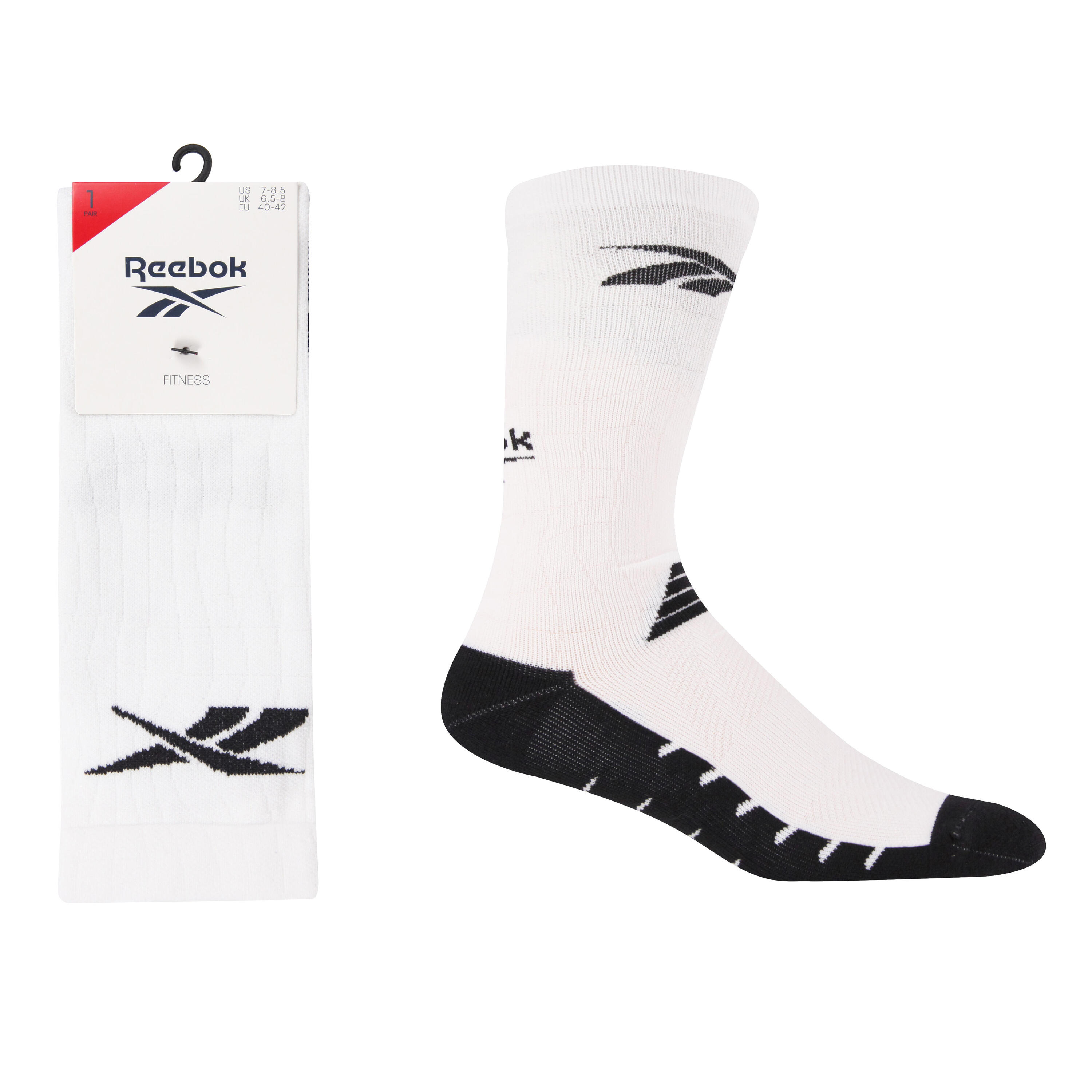 REEBOK 1 Pack Fitness Socks With Full Elastic Compession, Mesh Panels and Arch Support
