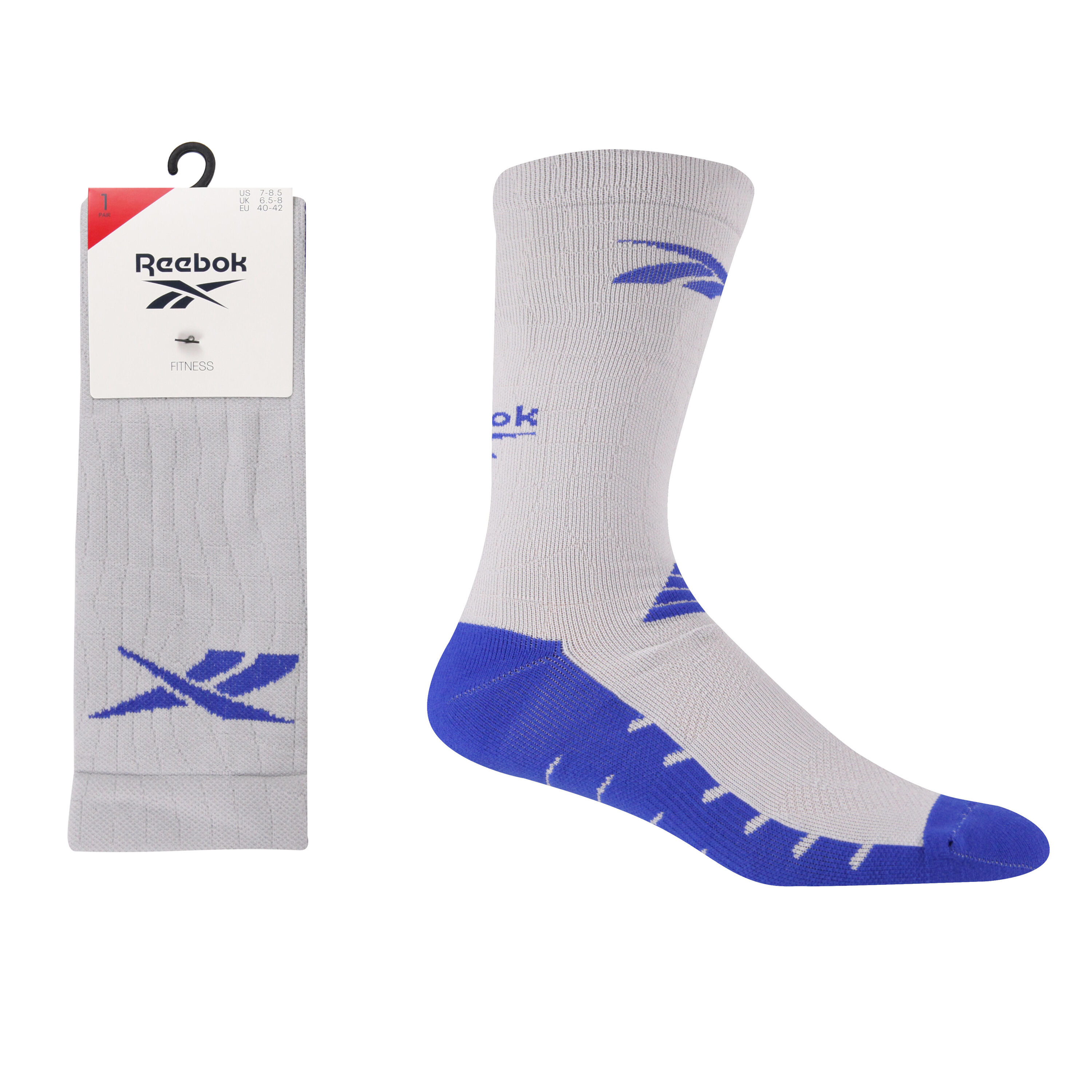 REEBOK 1 Pack Fitness Socks With Full Elastic Compession, Mesh Panels and Arch Support