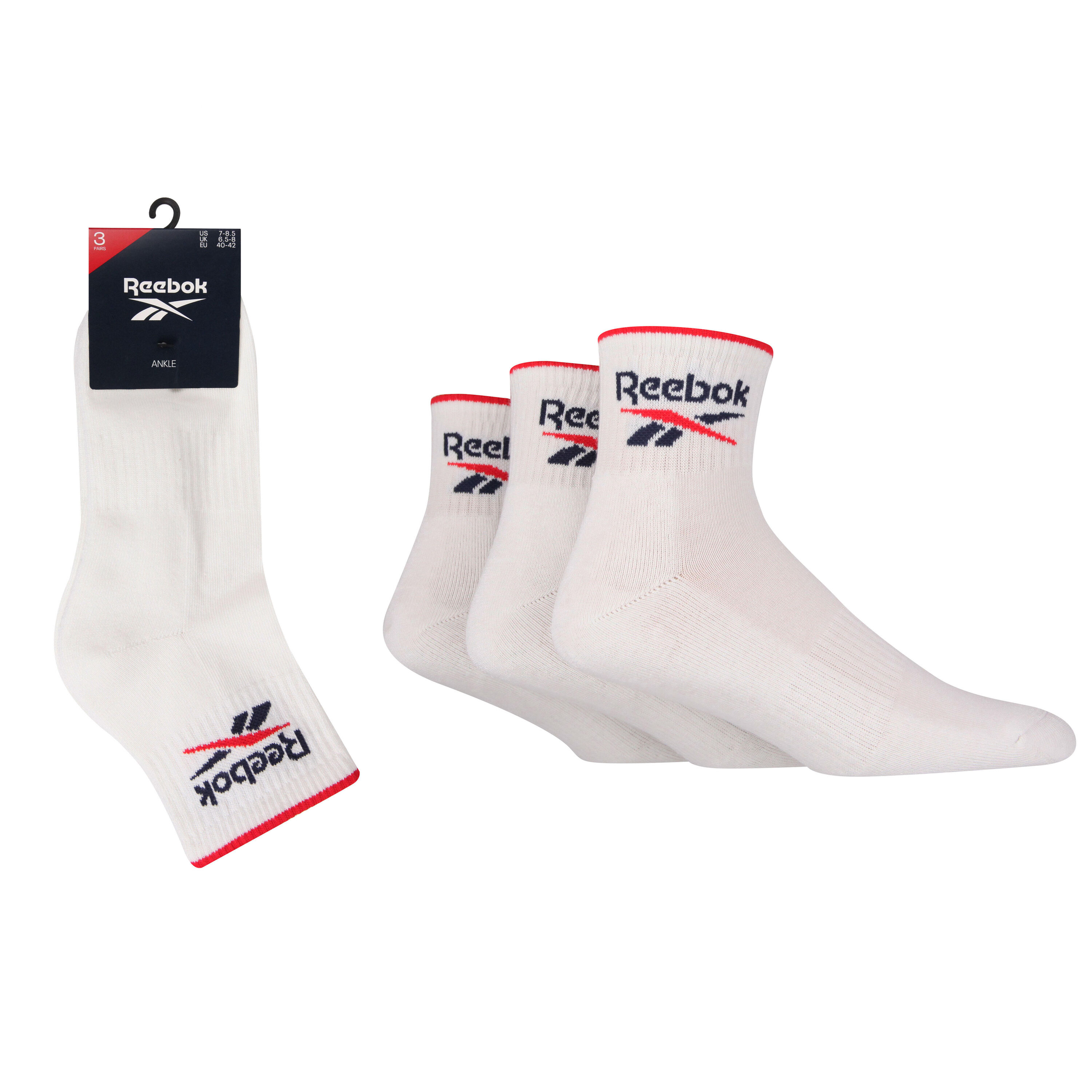 REEBOK 3 PairPack Quarter Length Ankle Sport Sock With Cushioned Sole And Seamless Toes