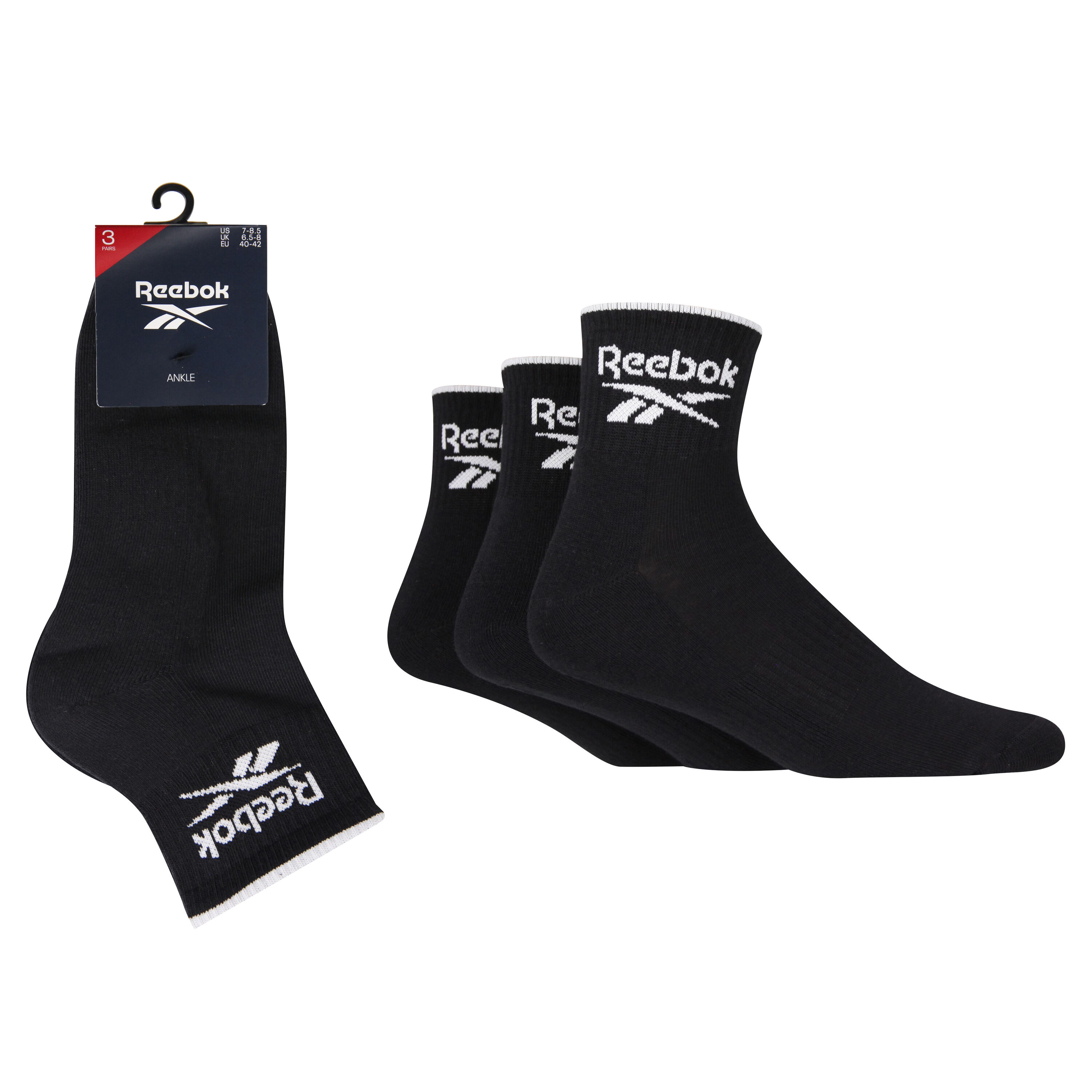 REEBOK 3 PairPack Quarter Length Ankle Sport Sock With Cushioned Sole And Seamless Toes