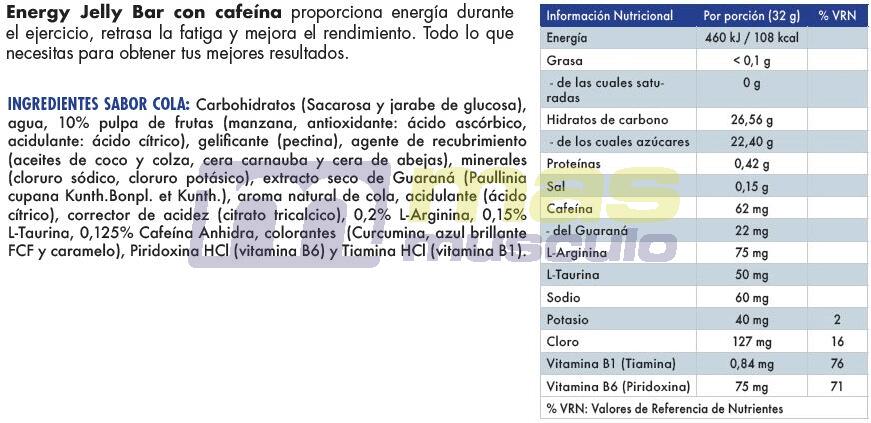 Energy jelly bar - 32g Cola (62mg de Cafeína) da Victory Endurance 3/3