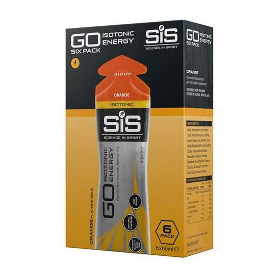 SIS GO Isotonic Energy Gels (6x60ml) Orange - Énergie et endurance