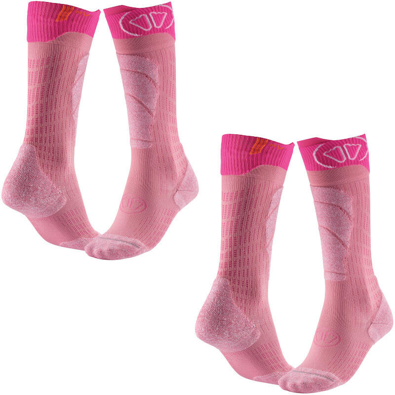 Sidas - Chaussettes De Ski En Laine Mérinos Pour Enfant. Lot De 2 - Ski Merino Junior - Chaussettes - Rose - 35/38 - Decathlon