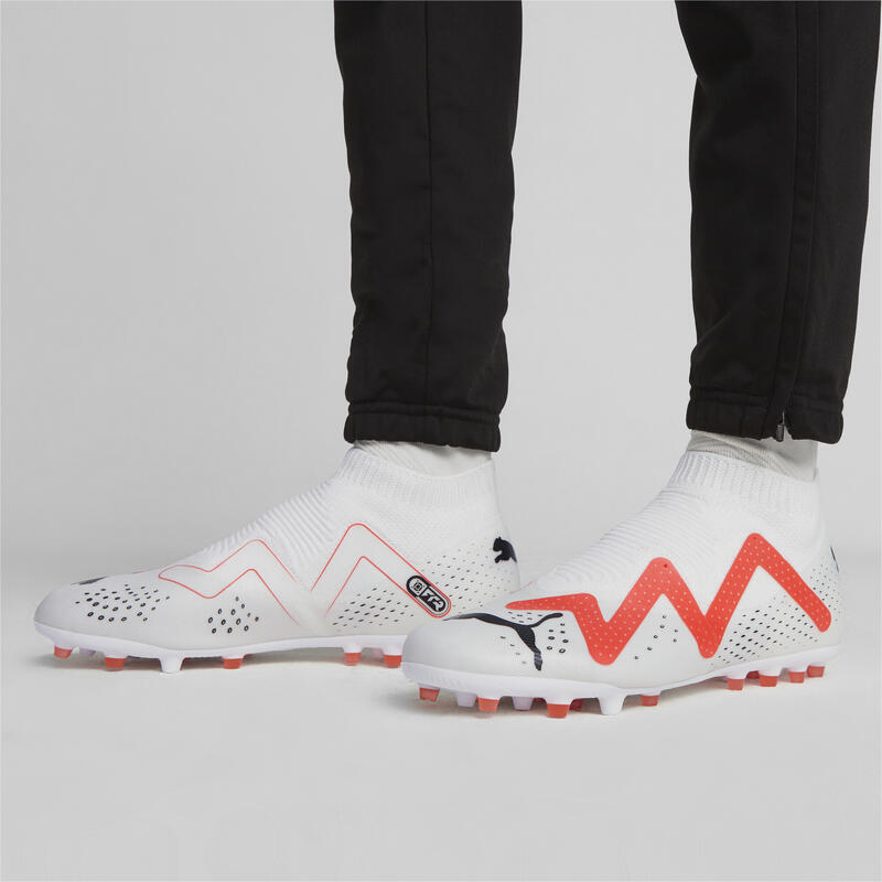 Botas de fútbol FUTURE PRO MG Hombre PUMA White Black Fire Orchid Red