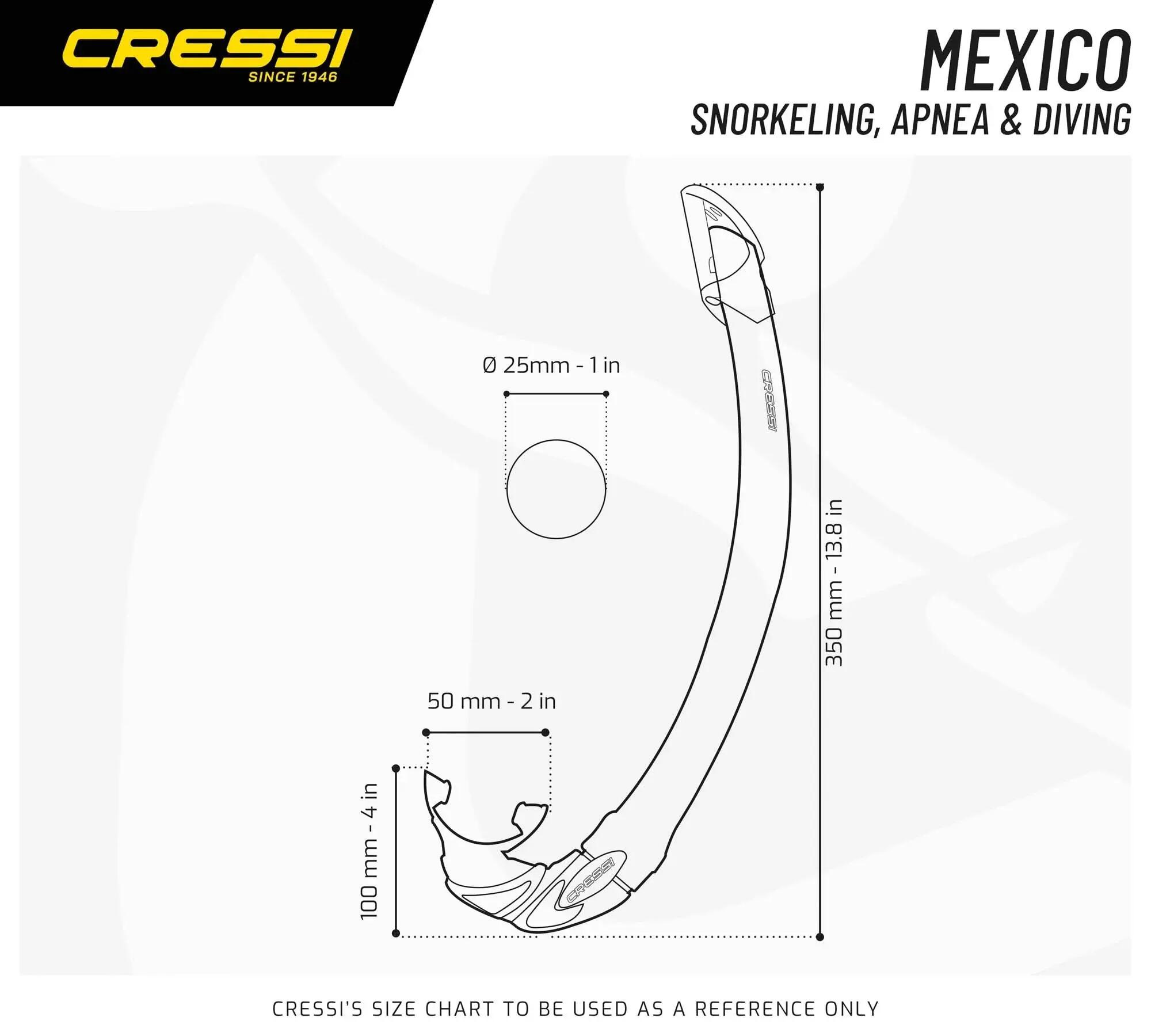 Tubo de Snorkel CRESSI Sub México Transparente-Azul 2/3