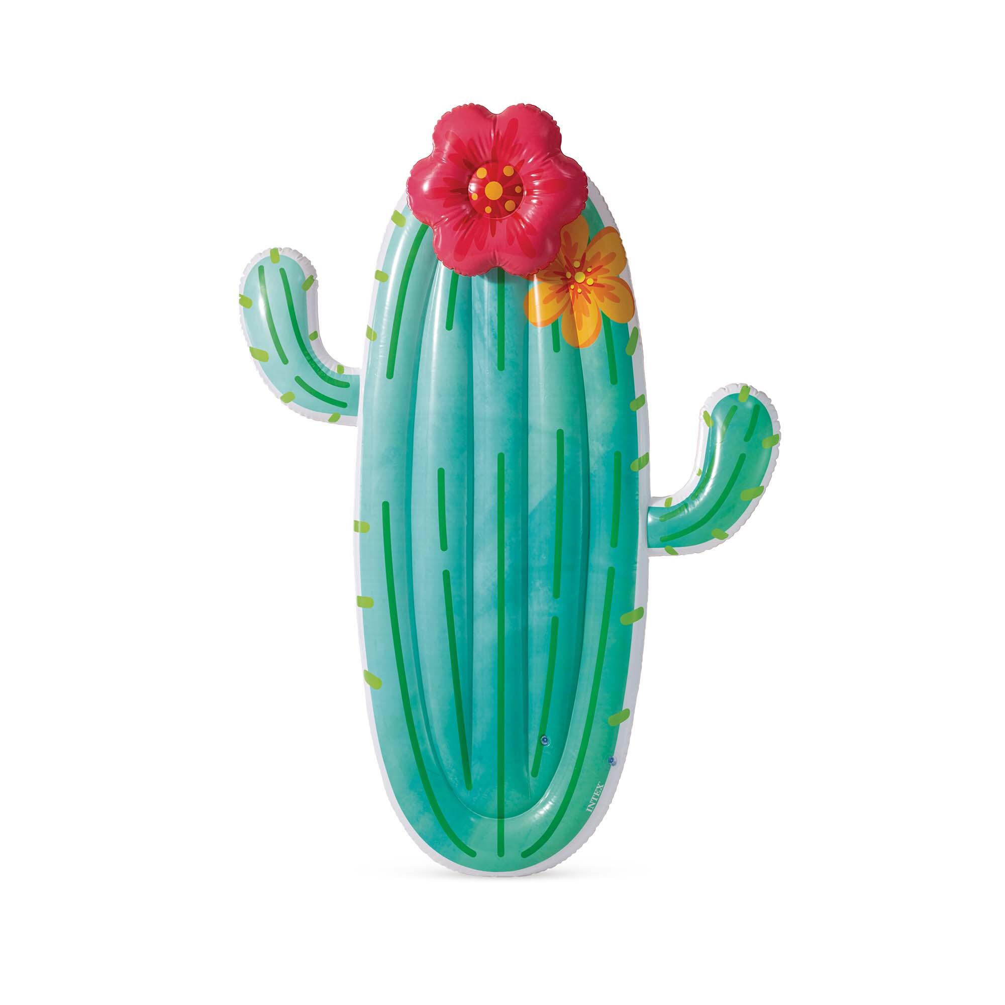 INTEX Intex 58793EU - Materassino Mare Gonfiabile Cactus, Verde, 180x130x28 cm