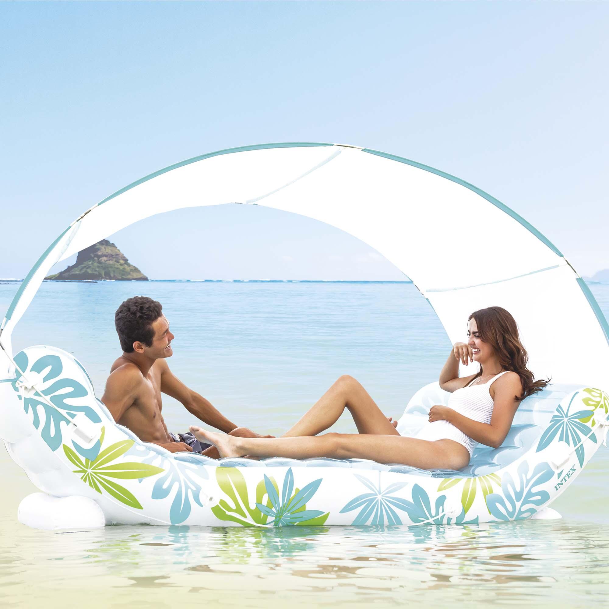 Intex 56294EU - Materassino Mare Gonfiabile con Parasole, 224x150x165 cm  INTEX | Decathlon