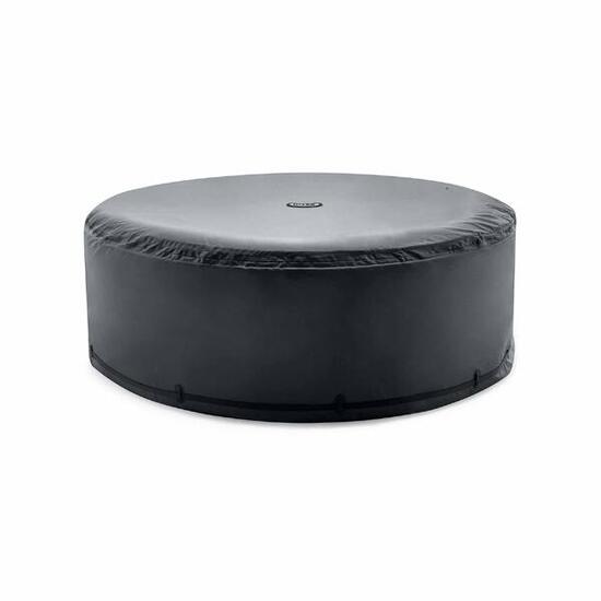 Housse isolante pour spa gonflable rond 6 personnes gris foncé
