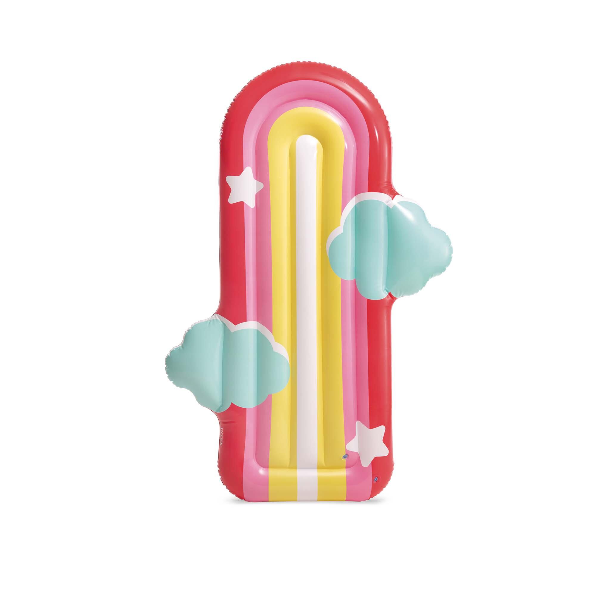 INTEX Intex 58729EU - Materassino Mare Gonfiabile Rainbow, Multicolore, 175x117x20 cm