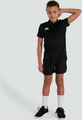 Rugby sport polo - unisex kinderen zwart