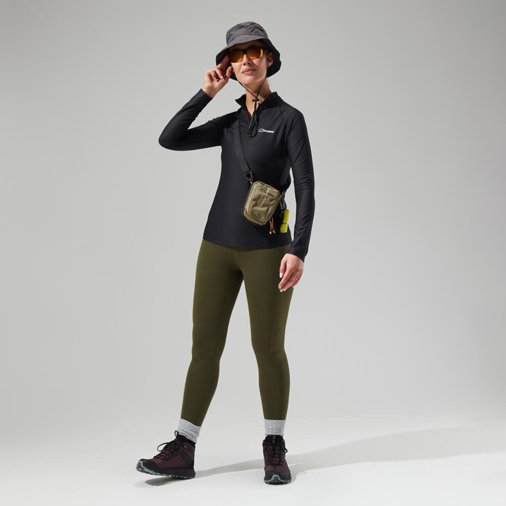 BERGHAUS Women's 24/7 Half Zip Long Sleeve Anti-Odour Tech Tee