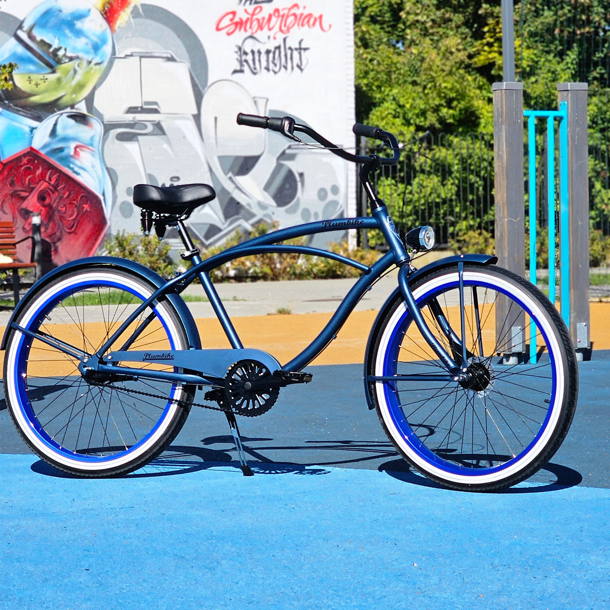Rower miejski męski Plumbike Rider Unique Navy 7B ham. rolka, szerokie obr. 6/7